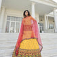 Stylish Yellow Chinon Chiffon Lehenga Choli Set - Rajwada