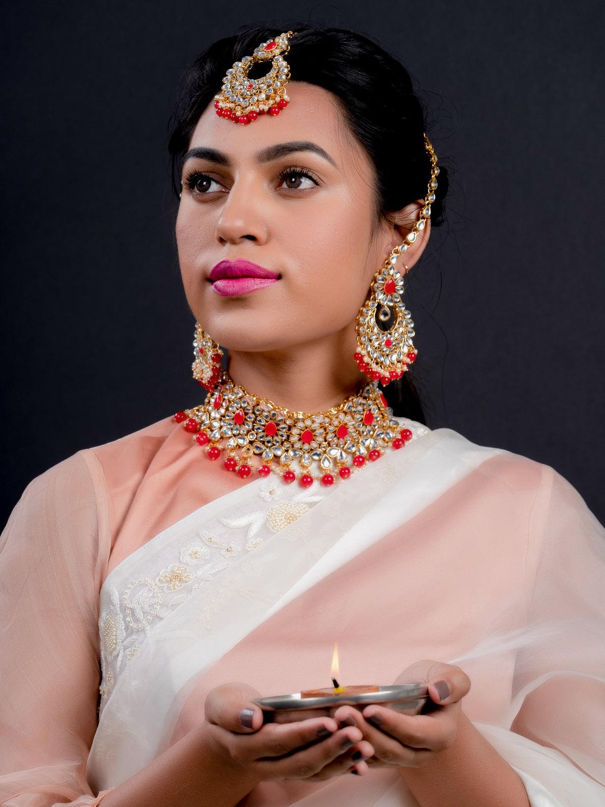 Supple Kundan-Onyx Choker Set! - Rajwada