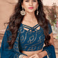 Teal Blue Faux Georgette Lehenga Set - Rajwada