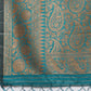 Teal Blue Festive Silk Blend Woven Design Saree With Unstitched Blouse - Rajwada