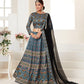 TEAL PRINTED LEHENGA CHOLI SET - Rajwada