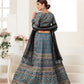 TEAL PRINTED LEHENGA CHOLI SET - Rajwada