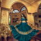 Teal Silk and Satin Lehenga Choli - Rajwada