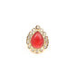 Teardrop Red Stone Embellished Gold-Tone Ring - Rajwada