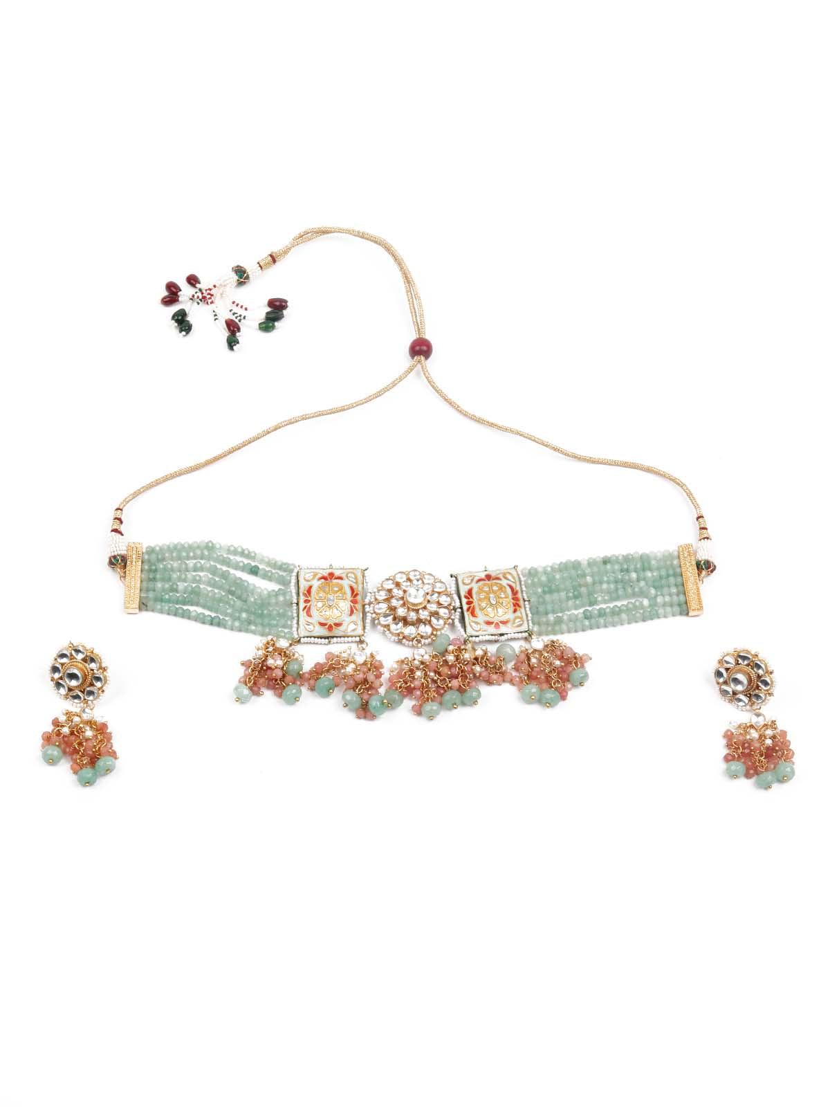 The Regal Sea Green Choker - Rajwada