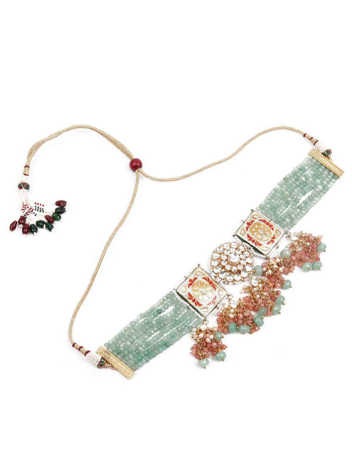 The Regal Sea Green Choker - Rajwada