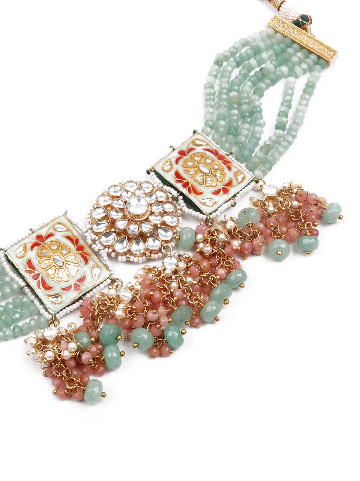 The Regal Sea Green Choker - Rajwada