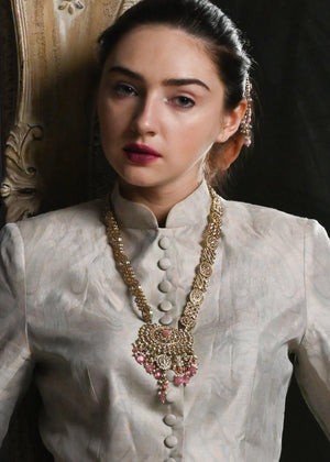 Tint of Gold & Pink Necklace Set - Rajwada