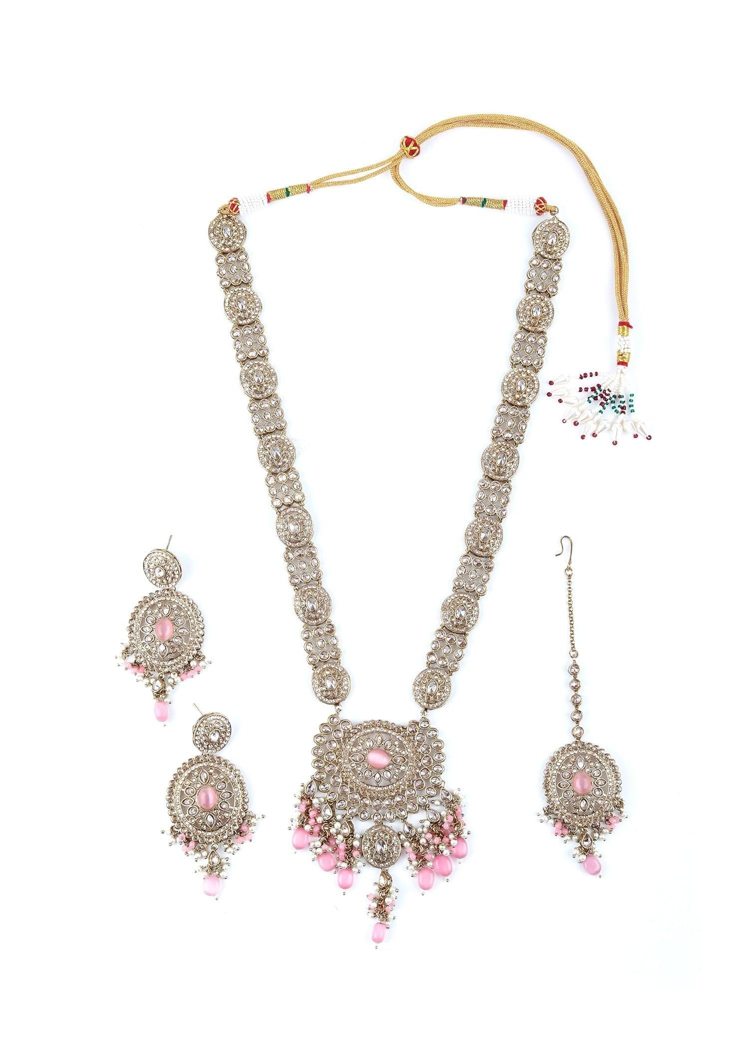 Tint of Gold & Pink Necklace Set - Rajwada