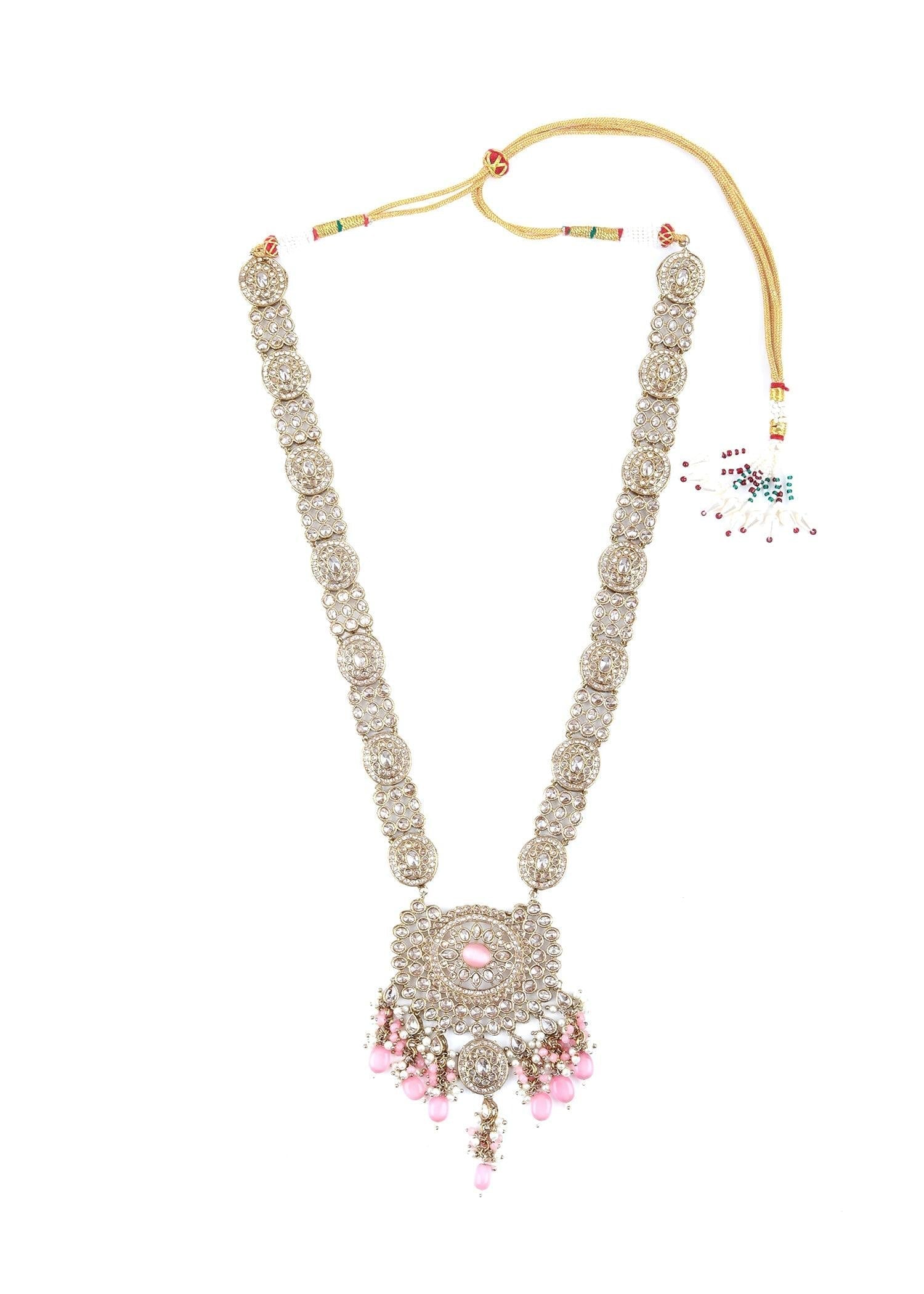 Tint of Gold & Pink Necklace Set - Rajwada