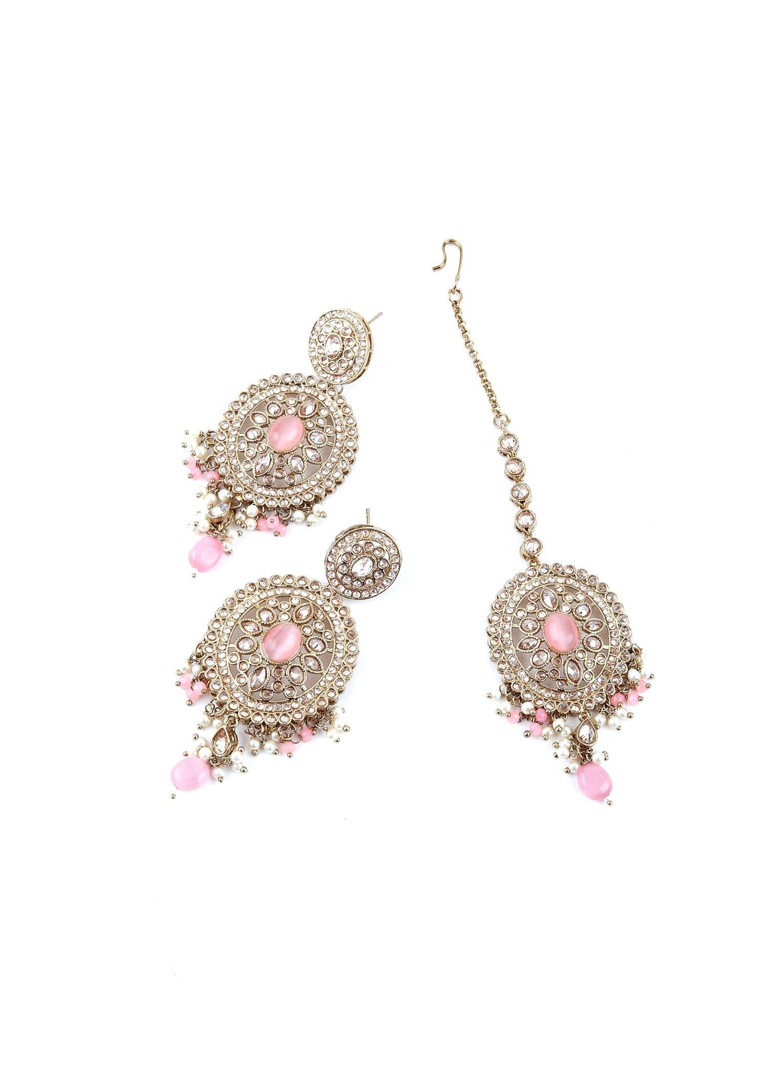 Tint of Gold & Pink Necklace Set - Rajwada