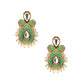 Tinted Soothing Green Kundan-Pearl Ethnic Earrings - Rajwada