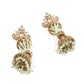 Traditional 2 layered Golden and Green Beaded Earring - Rajwada