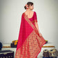 Traditional Dark Pink Banarasi Silk Saree - Rajwada