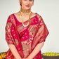 Traditional Dark Pink Banarasi Silk Saree - Rajwada