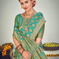 Traditional Firozi Banarasi Silk Saree - Rajwada