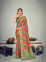Traditional Multi-Colored Banarasi Silk Saree - Rajwada