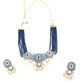 Traditional Multi-strand Blue Pearl Necklace Set - Rajwada