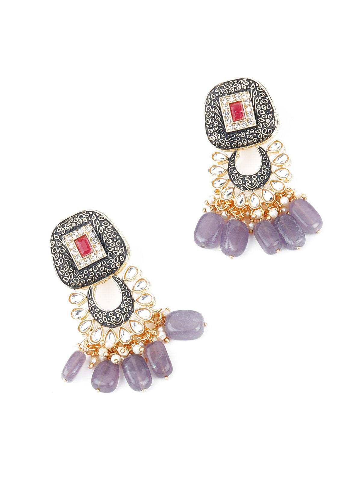 Traditional Multi-strand Pearl Necklace Set - Rajwada