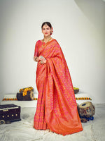 Traditional Pink Banarasi Silk Saree - Rajwada