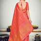 Traditional Pink Banarasi Silk Saree - Rajwada