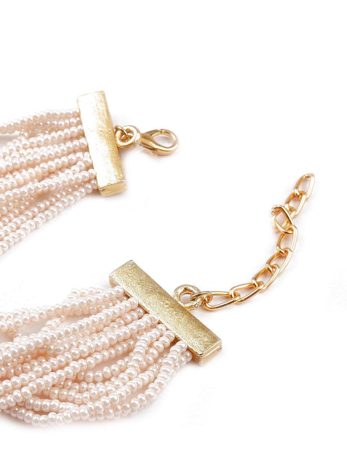 Traditional white beaded bracelet - Rajwada