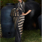 Trendy Black Pleated Silk Saree - Rajwada