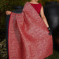 Trendy Maroon Pleated Silk Saree - Rajwada