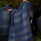 Trendy Navy Blue Pleated Silk Saree - Rajwada