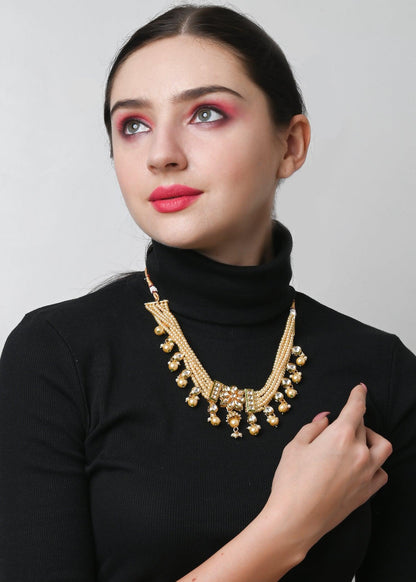 Trendy Off-white Pearl Choker Set - Rajwada