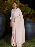 Trendy Pink Pleated Silk Saree - Rajwada