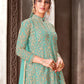 Turquiose Color Net Base Beautiful Suit - Rajwada
