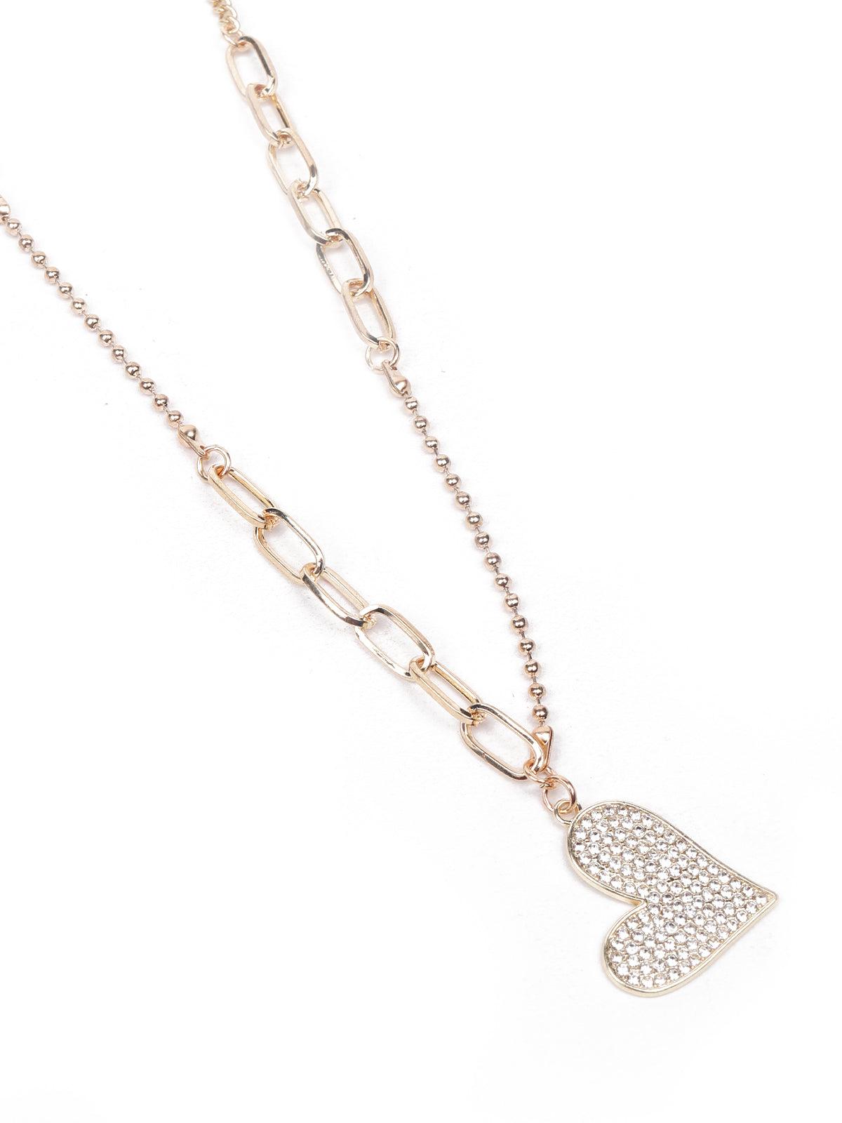 Two-piece necklace with a heart-shaped pendant - Rajwada