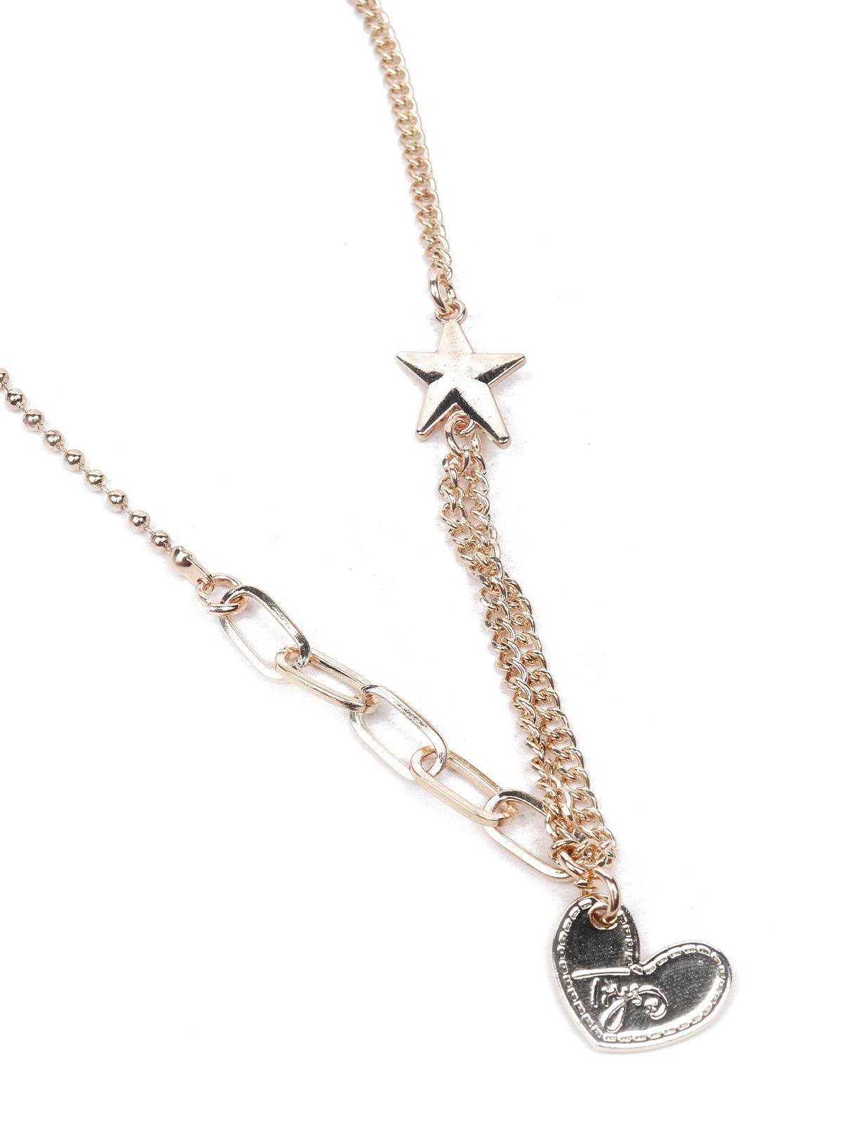 Two-piece necklace with a heart-shaped pendant - Rajwada