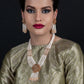Typical faux pearl necklace with earrings - Rajwada