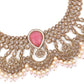 Unique Gold  and Pink Queensy Choker Set for Women - Rajwada