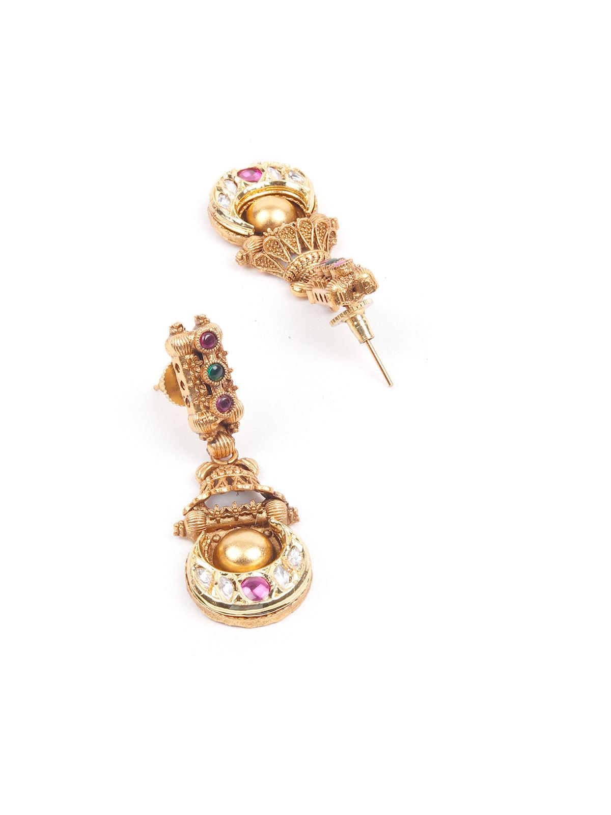 Unique Gold Studded Choker Set for Women - Rajwada
