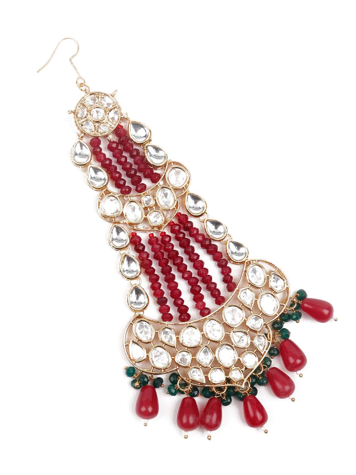 UNIQUE PEARL AND KUNDAN MAANGTIKKA/JHOOMER/PASSA - Rajwada