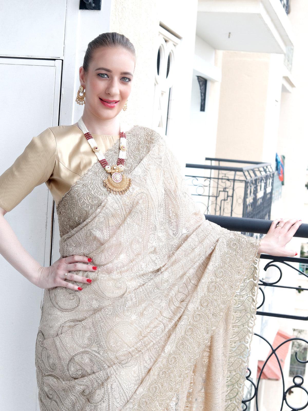 Unique White and Gold Traditional Necklace Set for Women - Rajwada