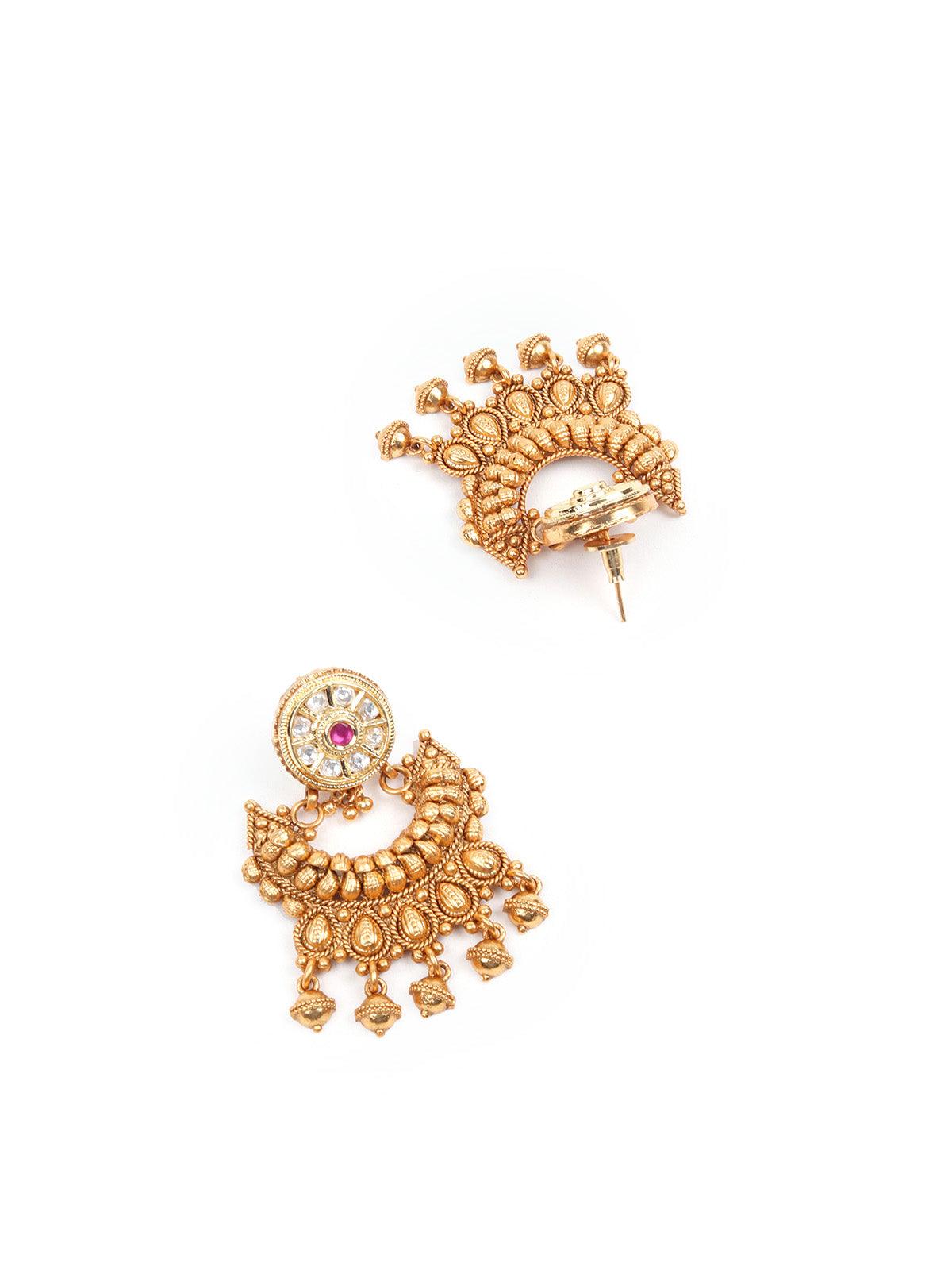 Unique White and Gold Traditional Necklace Set for Women - Rajwada