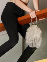 Vintage Silver Beaded Tassel Batua - Rajwada
