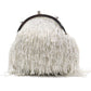 Vintage Silver Beaded Tassel Batua - Rajwada