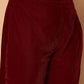 Rajwada Maroon Velvet Solid Stitched Kurta Set For Women