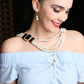 White and Black Pearl Beaded 3 Layered Necklace - Rajwada