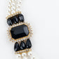 White and Black Pearl Beaded 3 Layered Necklace - Rajwada