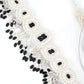 White And Black Pearl Beads Velvet Base Belt - Rajwada