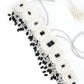 White And Black Pearl Beads Velvet Base Belt - Rajwada