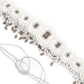 White And Grey Pearl Beads Velvet Base Belt - Rajwada