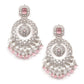 White and Pink Wonder Of An Earring - Rajwada