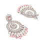 White and Pink Wonder Of An Earring - Rajwada